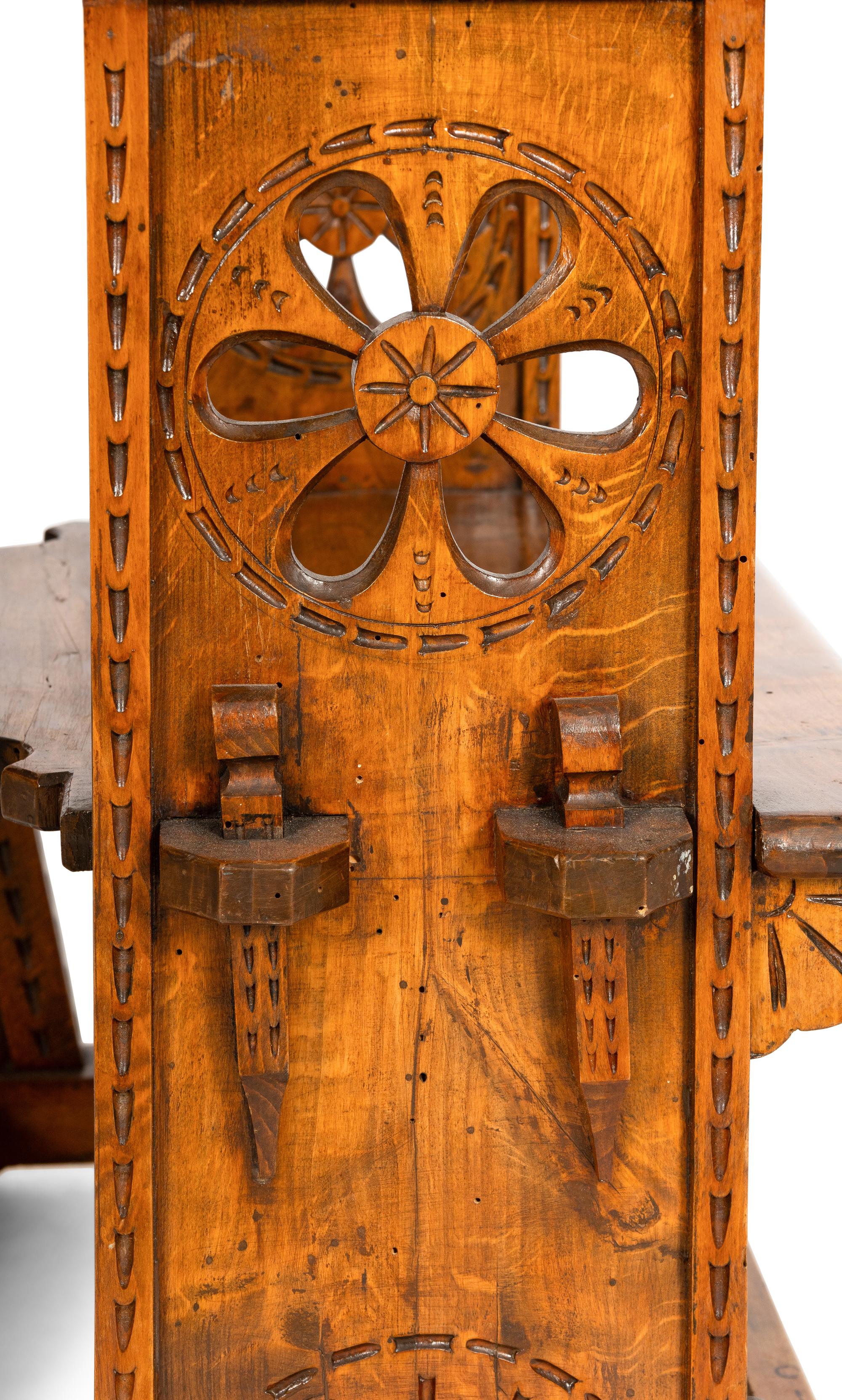 An Italian Pierce Carved Walnut Armchair