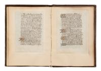[LEAF BOOK - ILLUMINATED MANUSCRIPTS]. A leaf book containing various illuminated leaves from several Books of Hours, most executed in France, ca 13th-15th centuries.