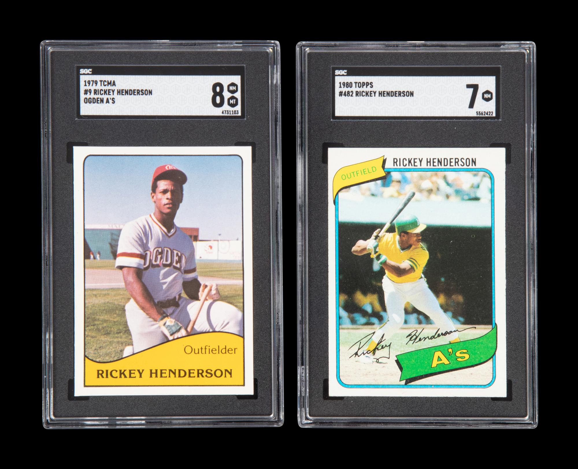 A Group of Rickey Henderson Graded Rookie Baseball Cards,