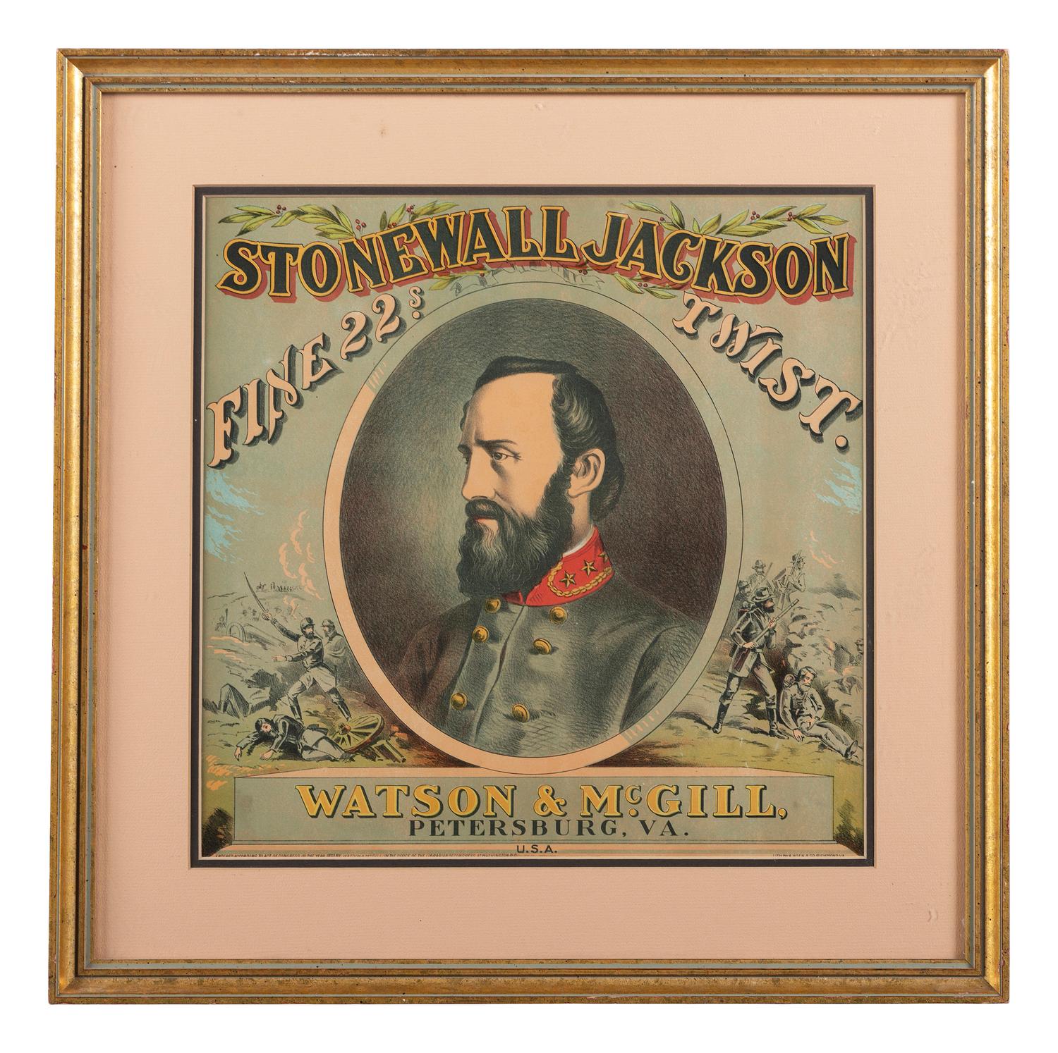 [CIVIL WAR]. A group of 6 prints featuring Civil War scenes and personalities, highlighted by tobacco advertisement illustrating Stonewall Jackson.