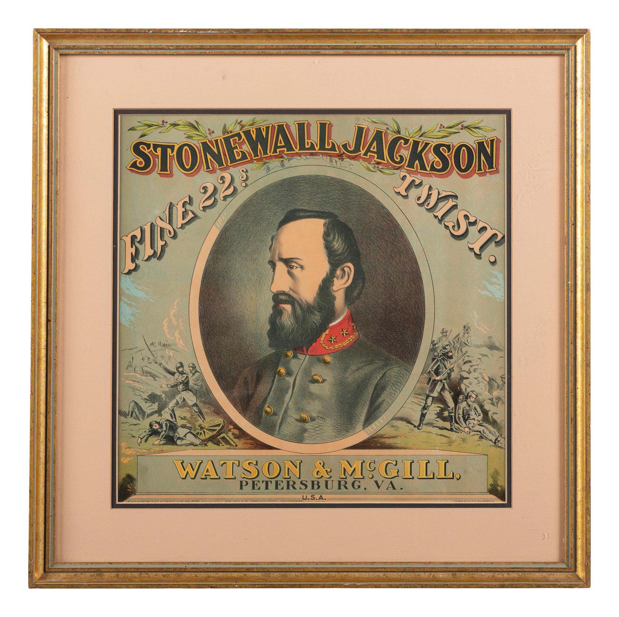 [CIVIL WAR]. A group of 6 prints featuring Civil War scenes and personalities, highlighted by tobacco advertisement illustrating Stonewall Jackson.