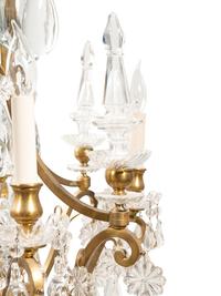 A French Gilt Bronze and Glass Ten-Light Chandelier