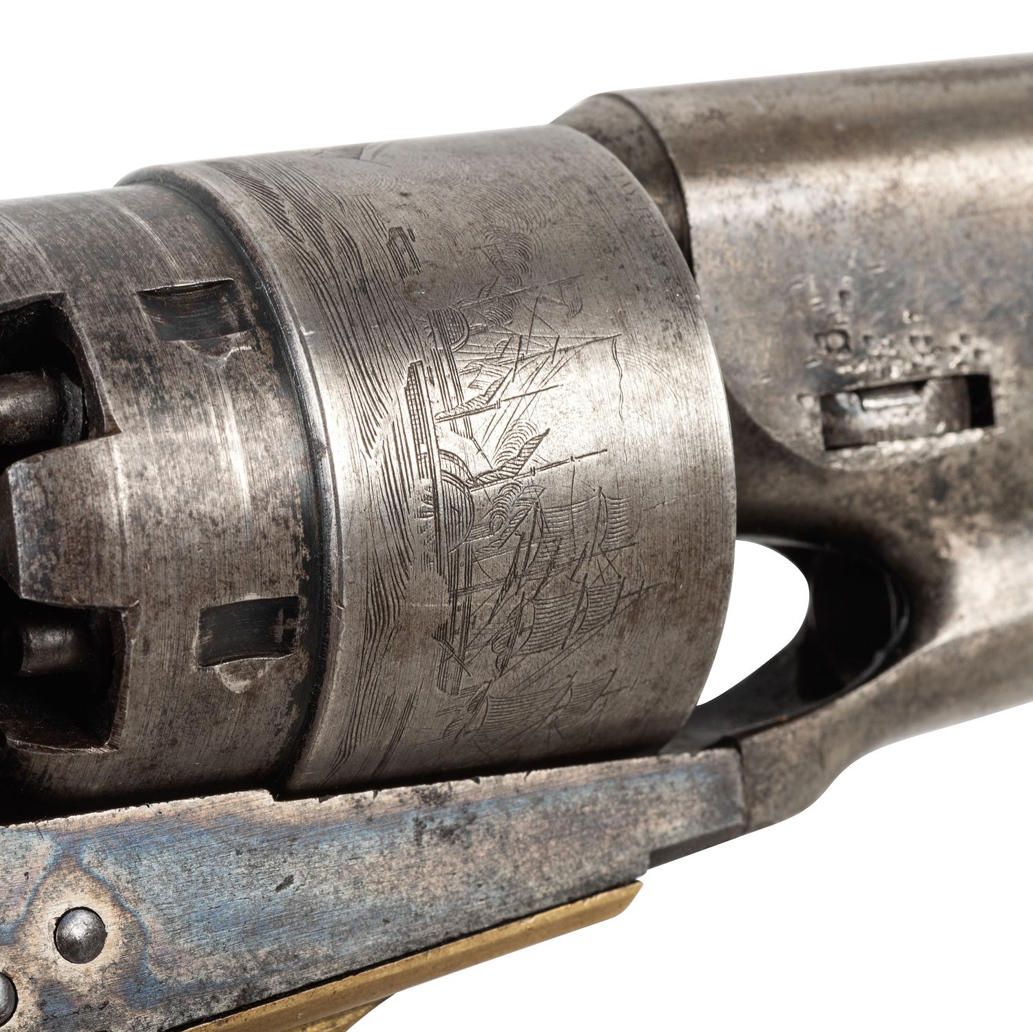 [CIVIL WAR]. Collection of militaria and related artifacts belonging to Sergeant Hamilton Ballentine Co. K, 6th Pennsylvania Cavalry, highlighted by 1860 Army pistol, holster, flask, and cap pouch.