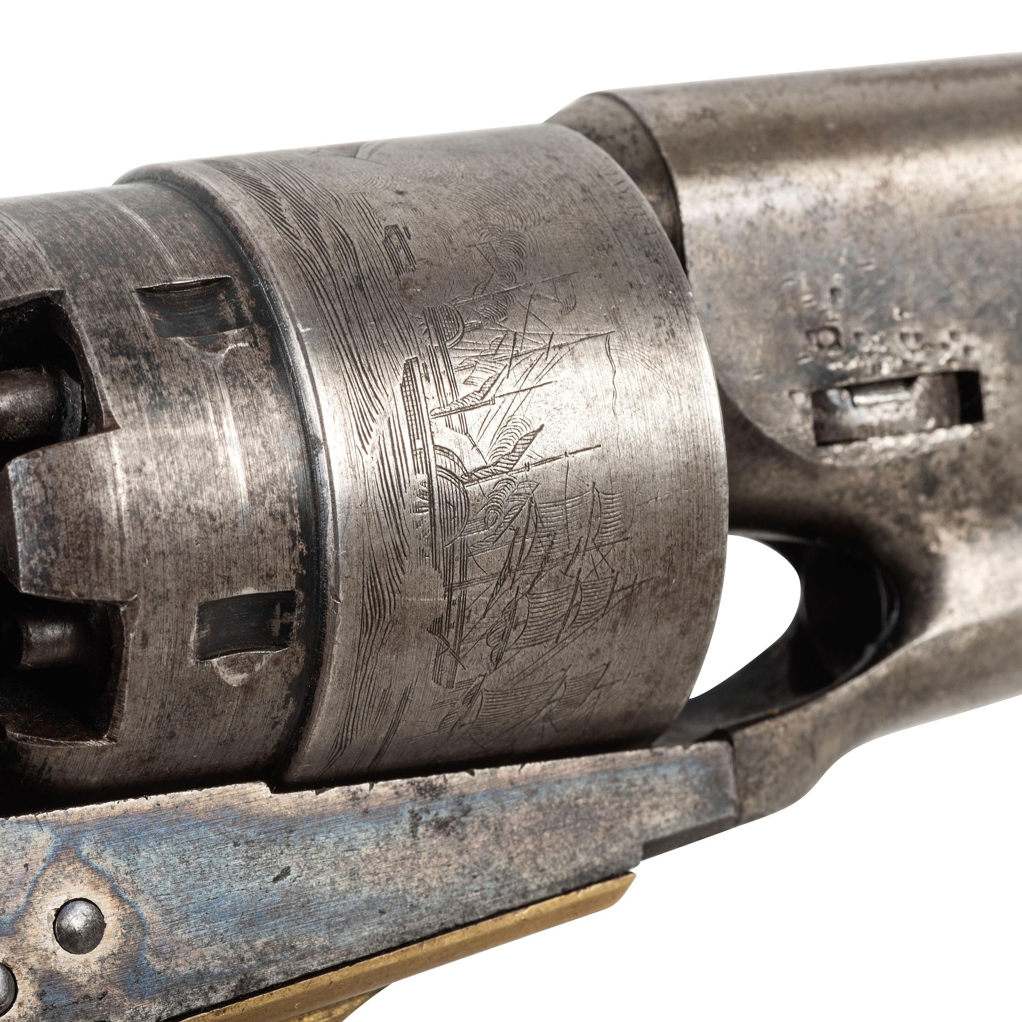 [CIVIL WAR]. Collection of militaria and related artifacts belonging to Sergeant Hamilton Ballentine Co. K, 6th Pennsylvania Cavalry, highlighted by 1860 Army pistol, holster, flask, and cap pouch.