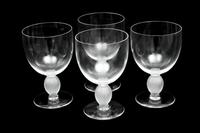 A Group of Lalique Langeais Molded and Frosted Glass Stemware — 20TH CENTURY