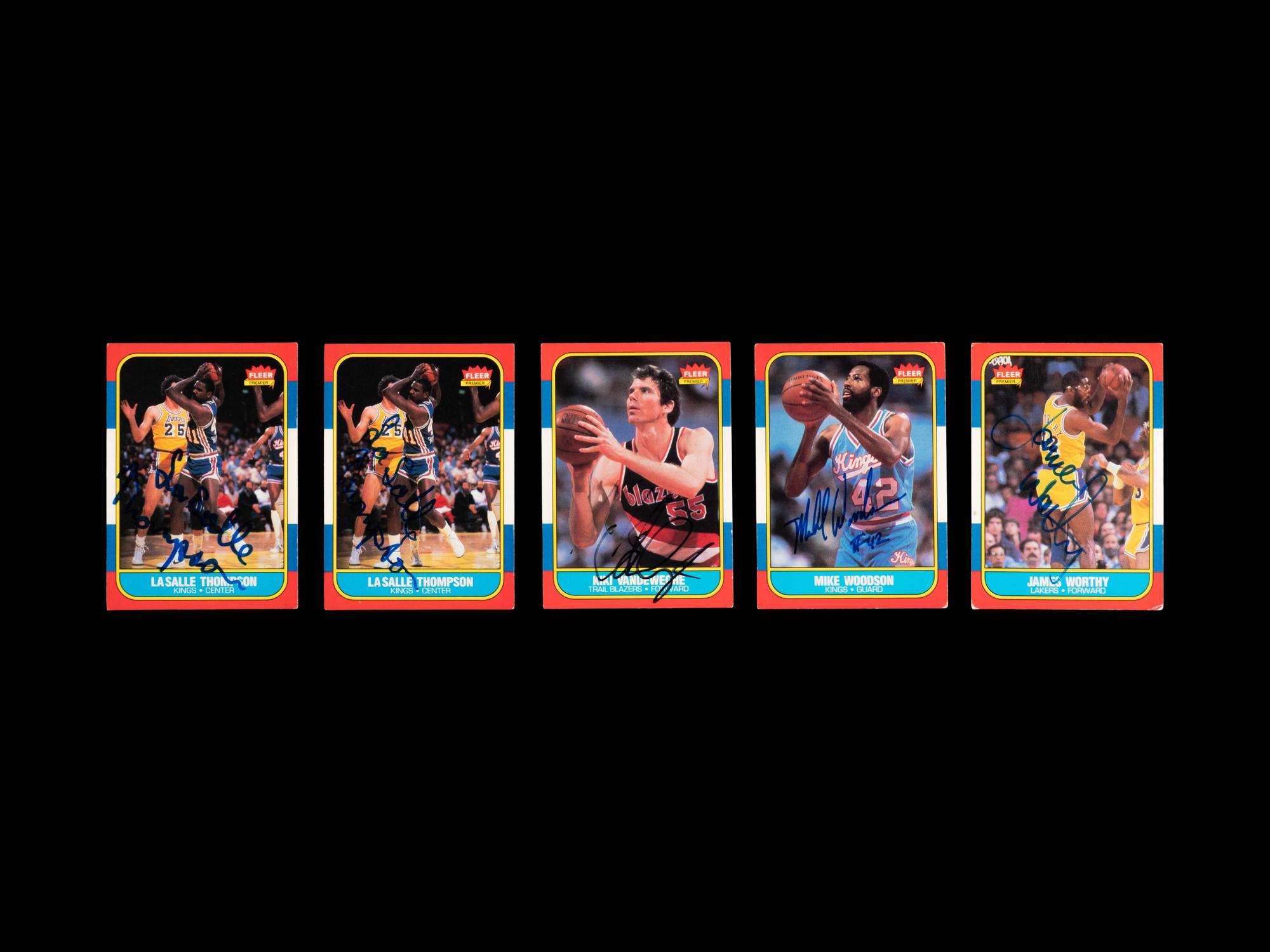 A Collection of 1986-87 Fleer Signed Autograph Basketball Cards (50)