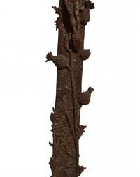 A Wrought Iron Crucifix 23" W x 3" D x 48 "H — France, 19th Century