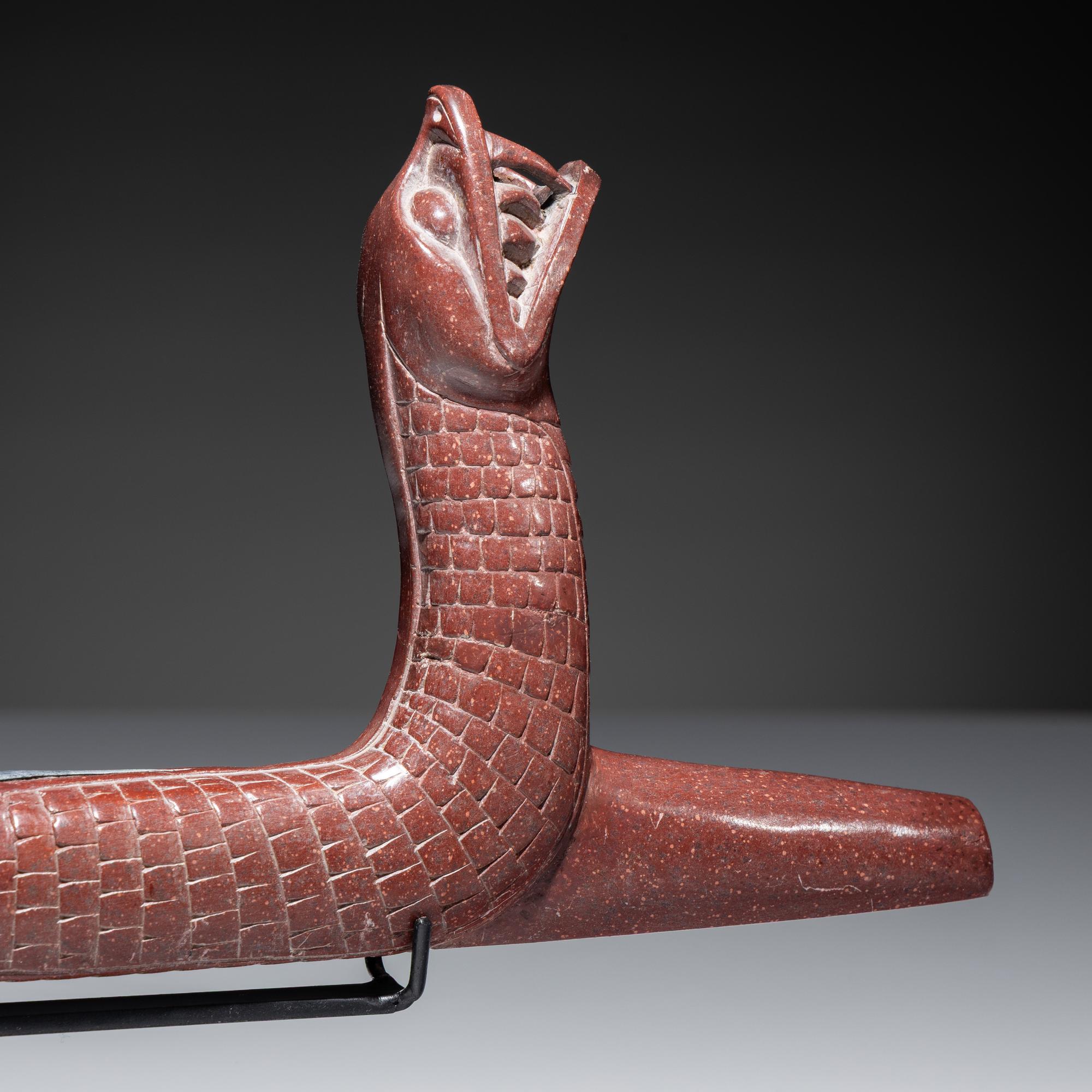Eastern Plains Catlinite Pipe, Snake