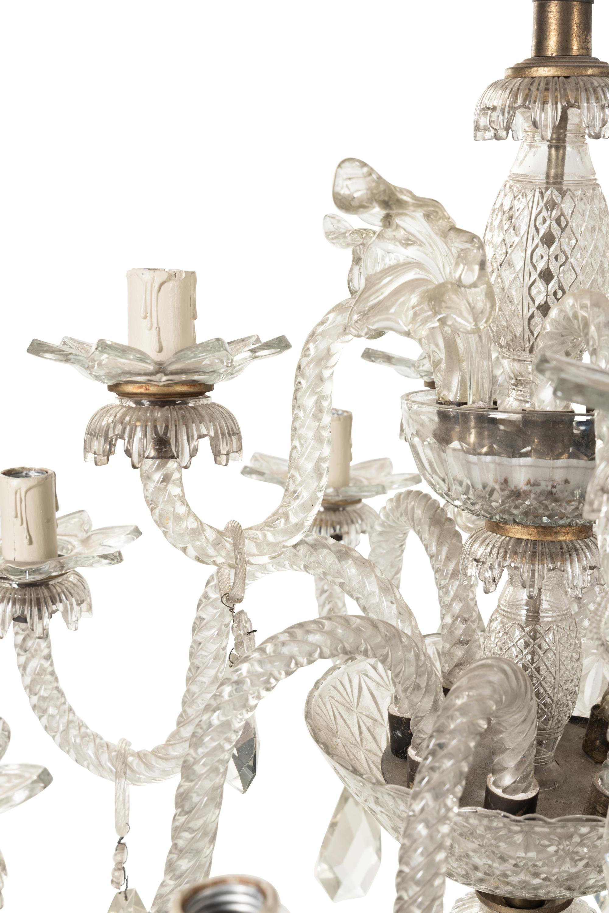 A Continental Cut Glass Chandelier