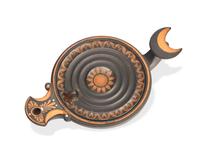 A Wedgwood Etruria Black Basalt Whale Tail Oil Lamp