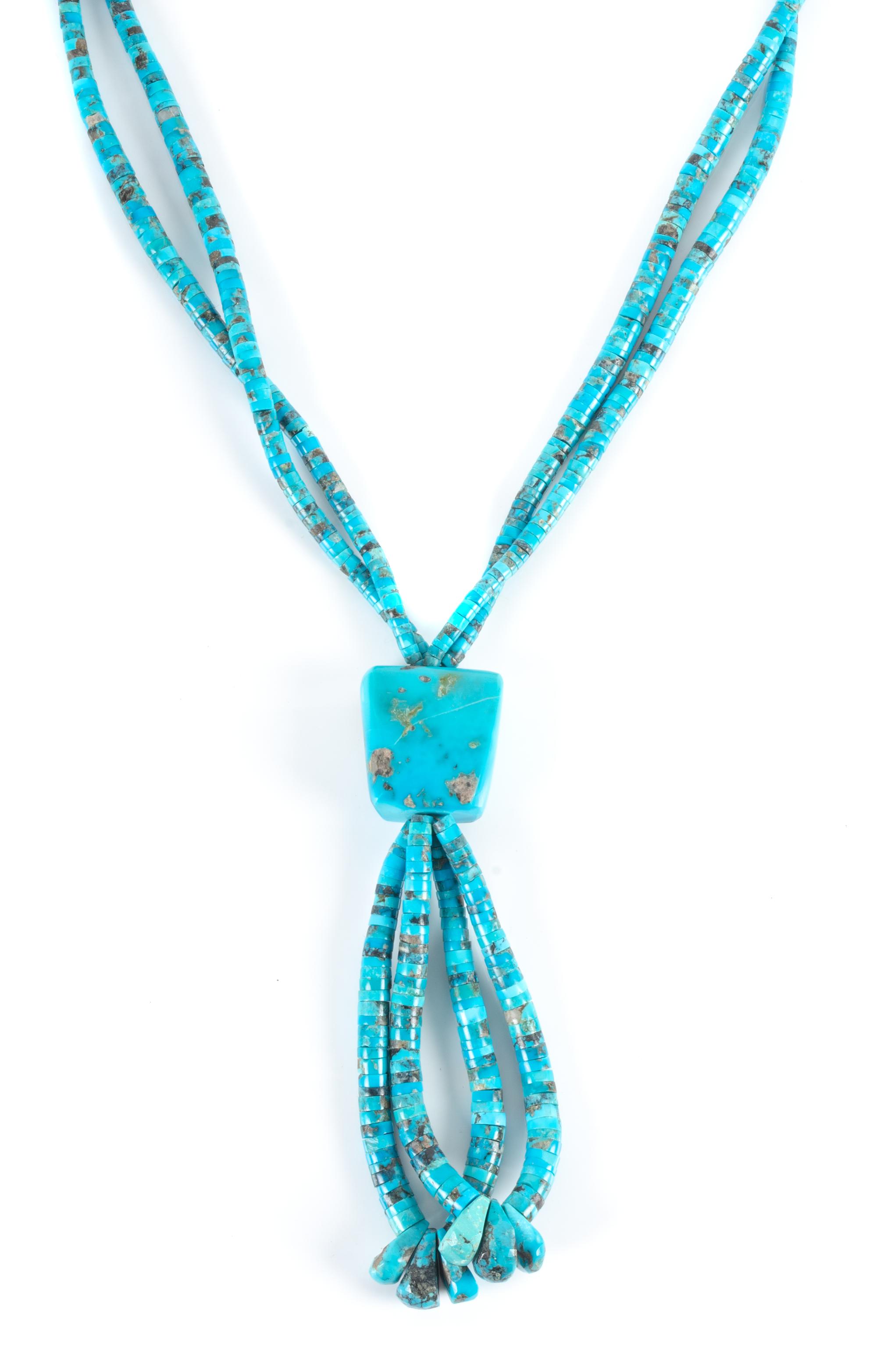 Southwestern Turquoise Necklace Length 26 inches