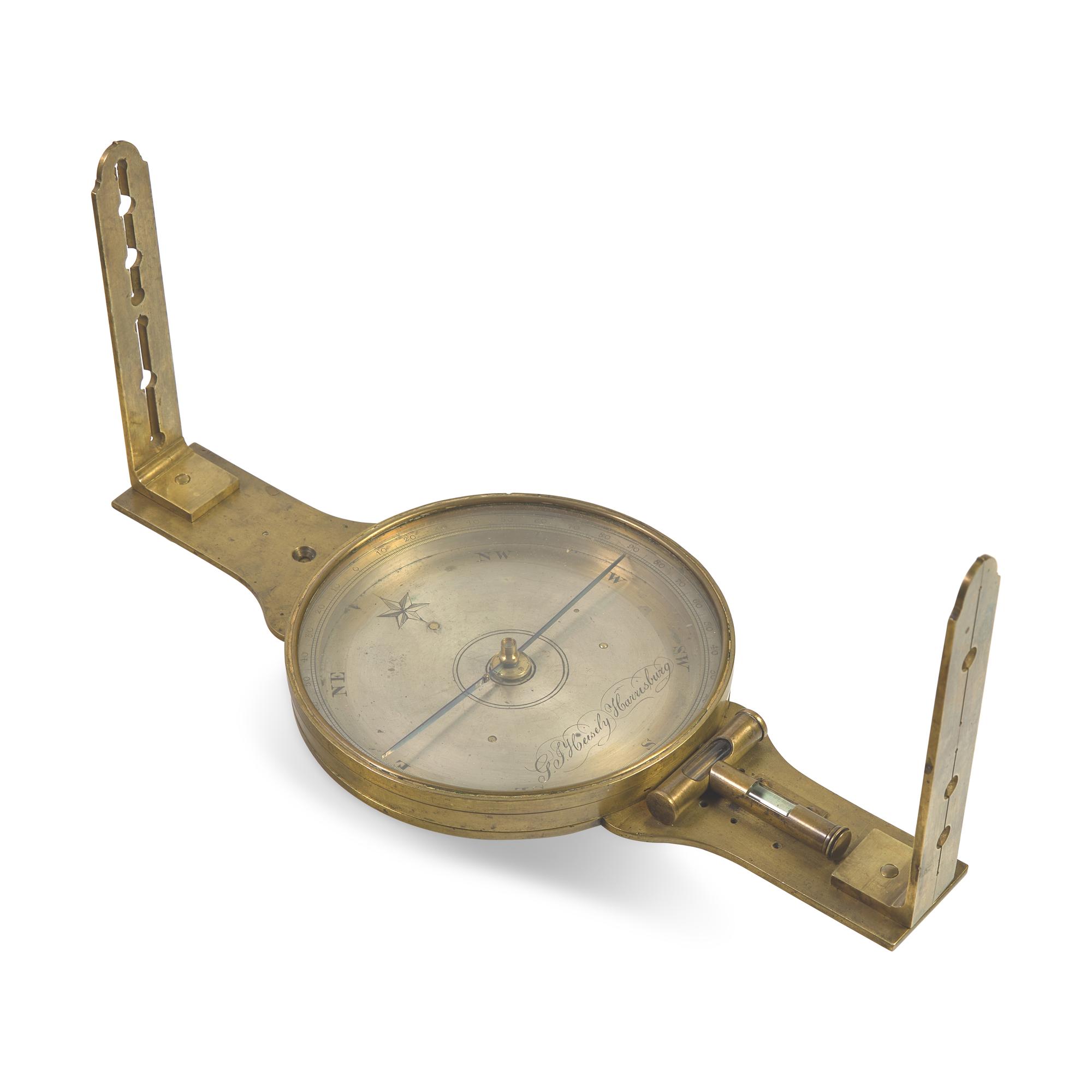 A George Jacob Heisely Brass Surveyor's Compass