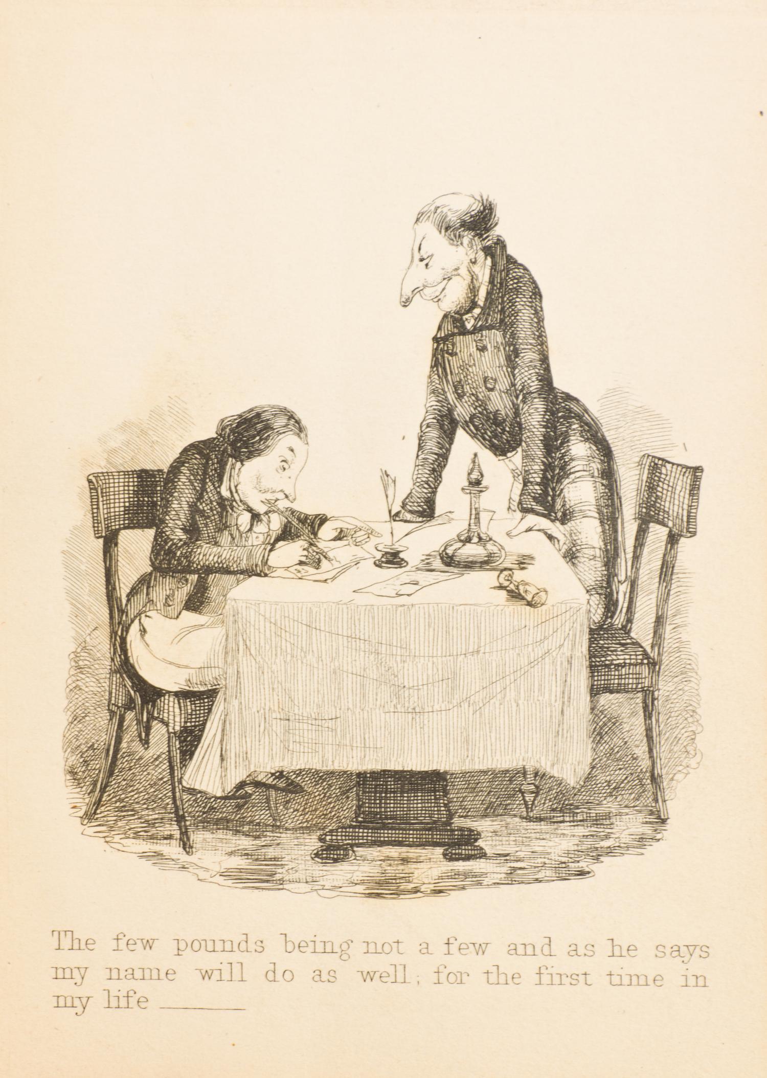 (PHILLIPS, WATTS) An Accommodation Bill. London, [c. 1845]. 18-paneled comic panorama.