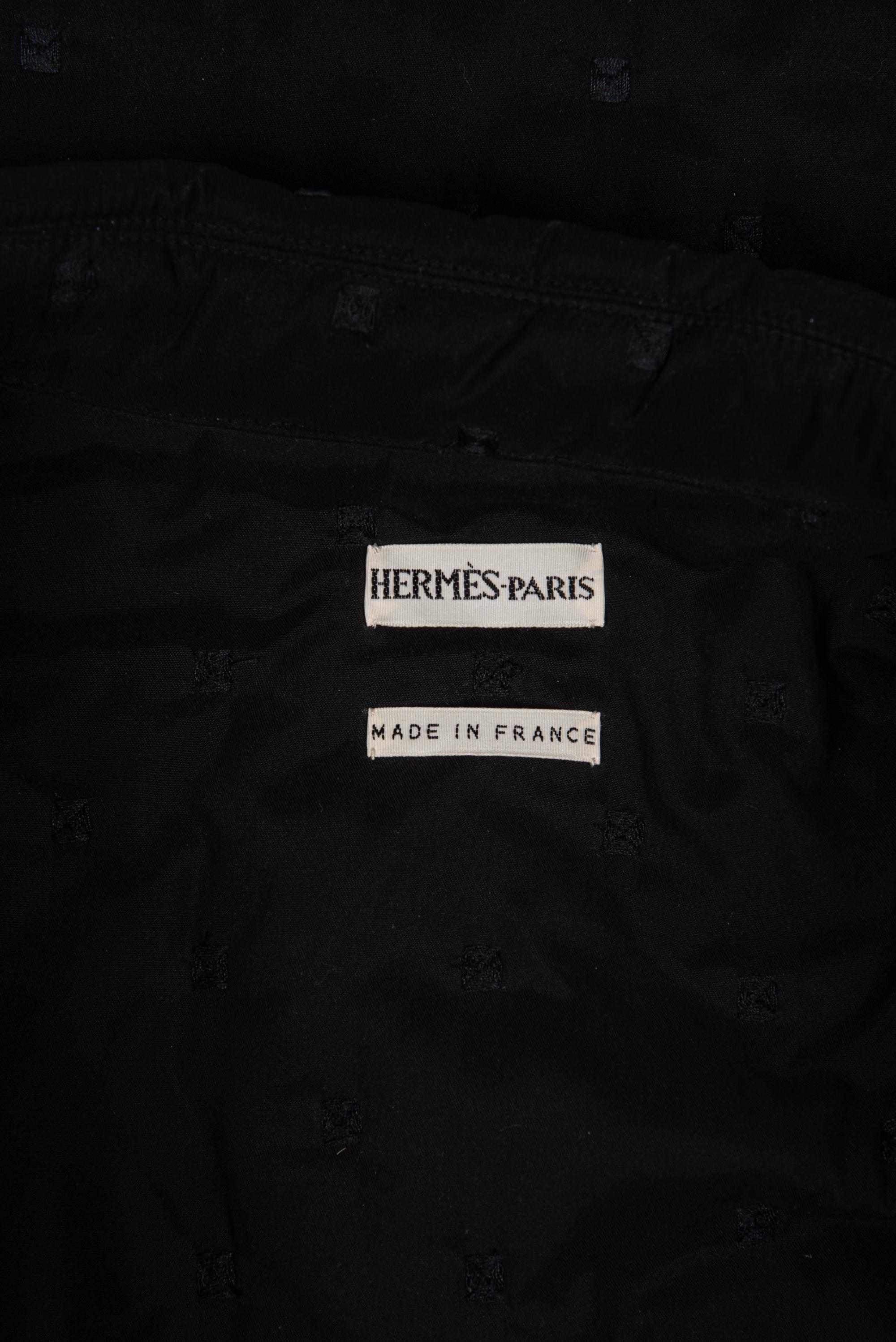 Hermès Black Coat Embroidered with Dots