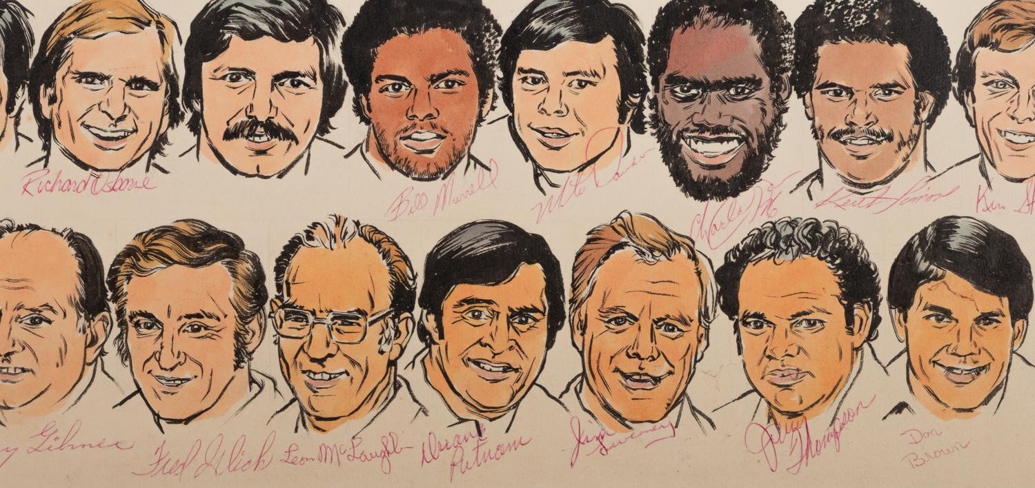 A 1979 Amadeee Wohlschlaeger Original St. Louis Cardinals Team Signed Autograph Artwork from The Collection of Hall of Fame Oklahoma Football Coach Bud Wilkinson