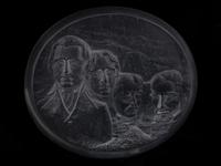 A Large Baccarat Desk Ornament: Mount Rushmore — SIGNED J GOY, FOR THE BICENTENNIAL, DATED 1976