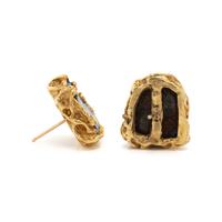 ARTHUR KING, YELLOW GOLD AND BOULDER OPAL EARRINGS