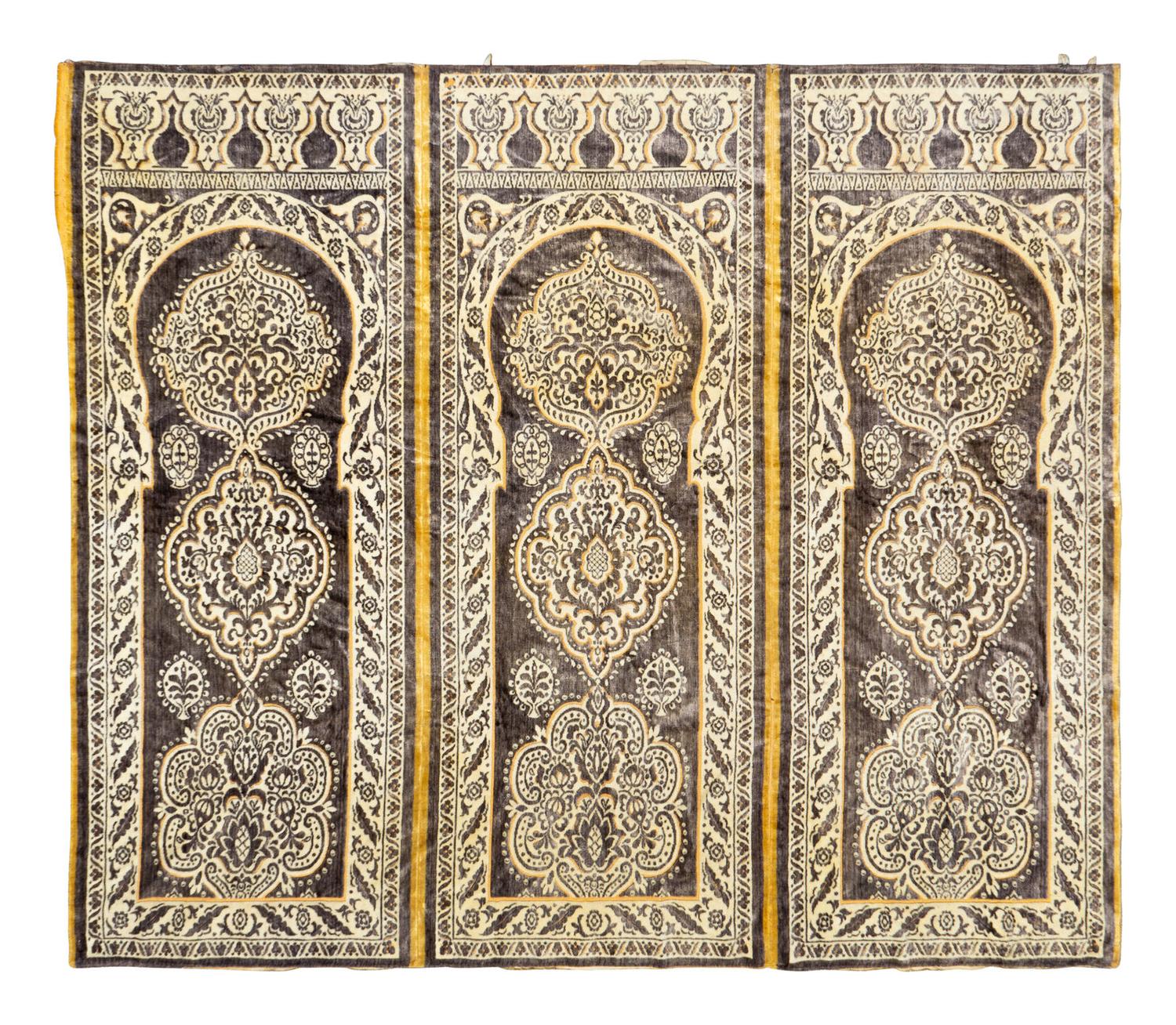 A Moroccan Moorish Design Voided Silk Velvet Textile Panel — EARLY 20TH CENTURY
