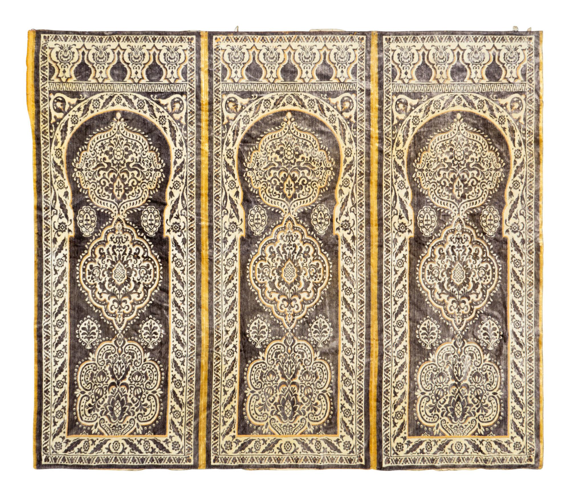 A Moroccan Moorish Design Voided Silk Velvet Textile Panel — EARLY 20TH CENTURY