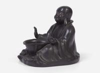 A Wedgwood Black Basalt Figure of Buddha, UK, circa 1910