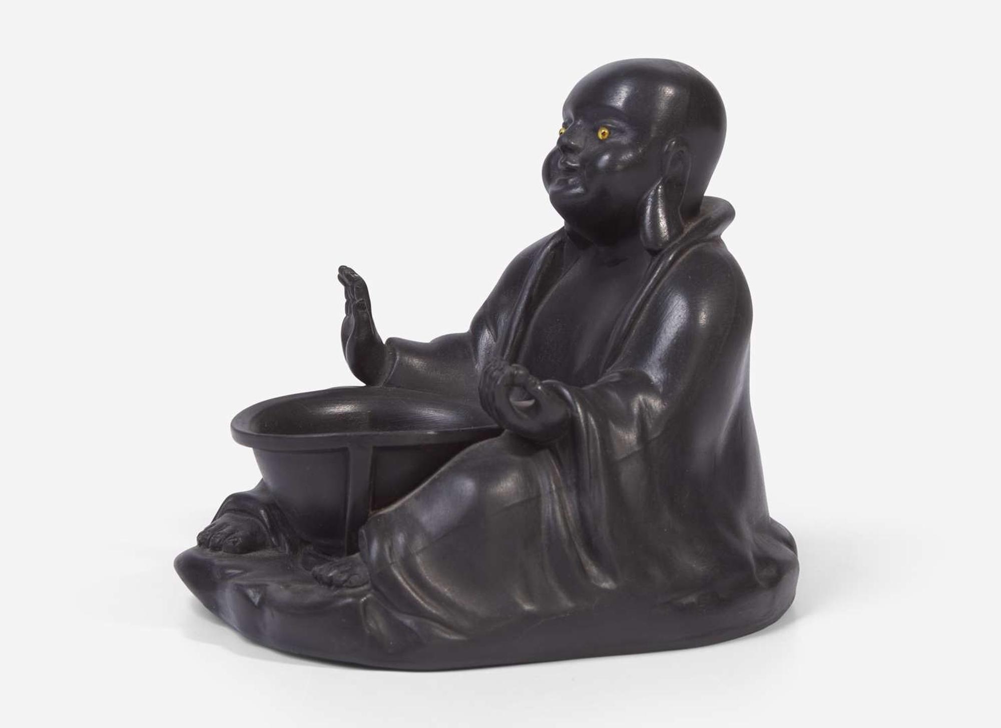 A Wedgwood Black Basalt Figure of Buddha, UK, circa 1910
