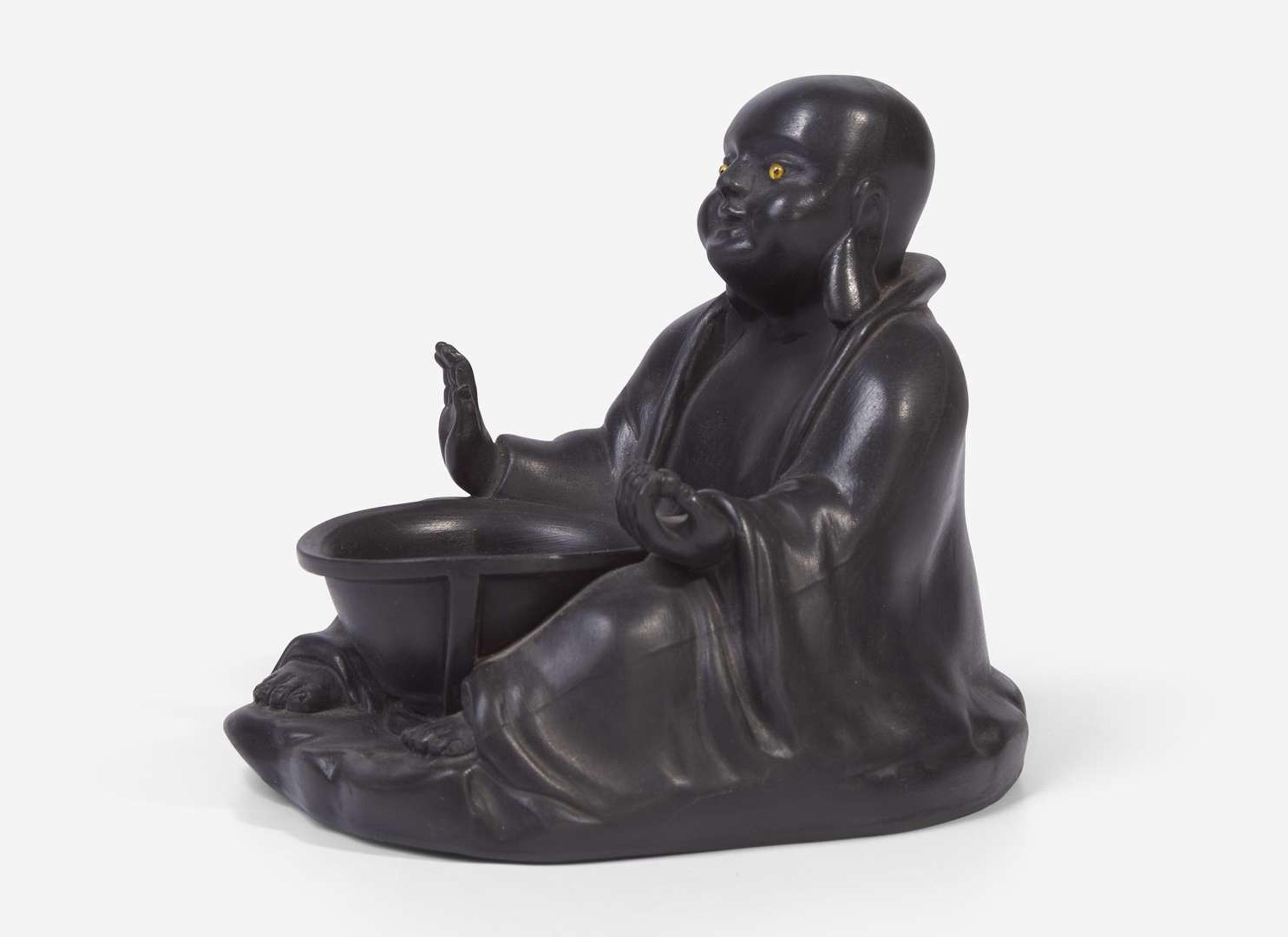 A Wedgwood Black Basalt Figure of Buddha, UK, circa 1910