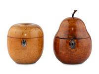 Two English Fruit-Form Tea Caddies