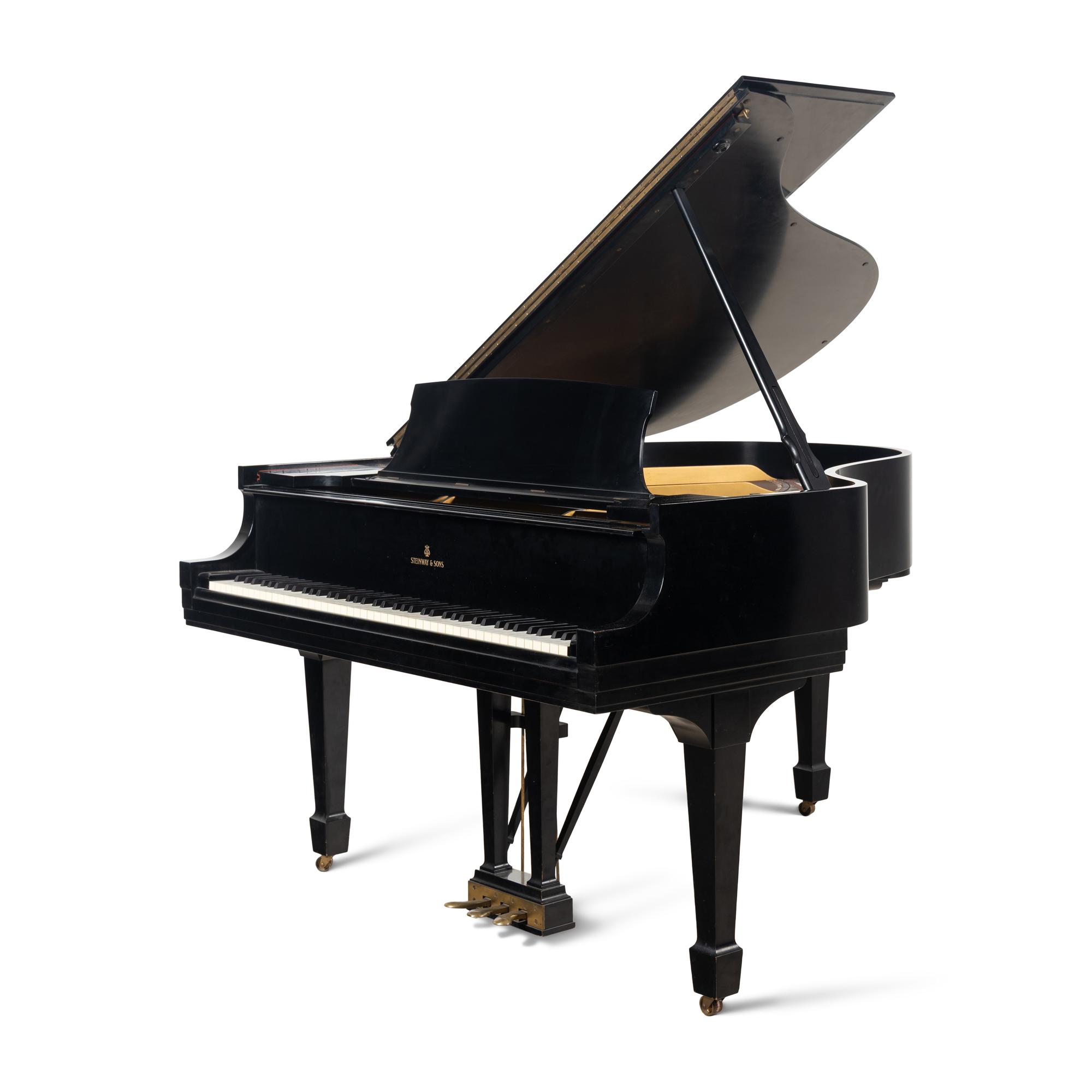 A Steinway and Sons Black Lacquer Model-M Grand Piano