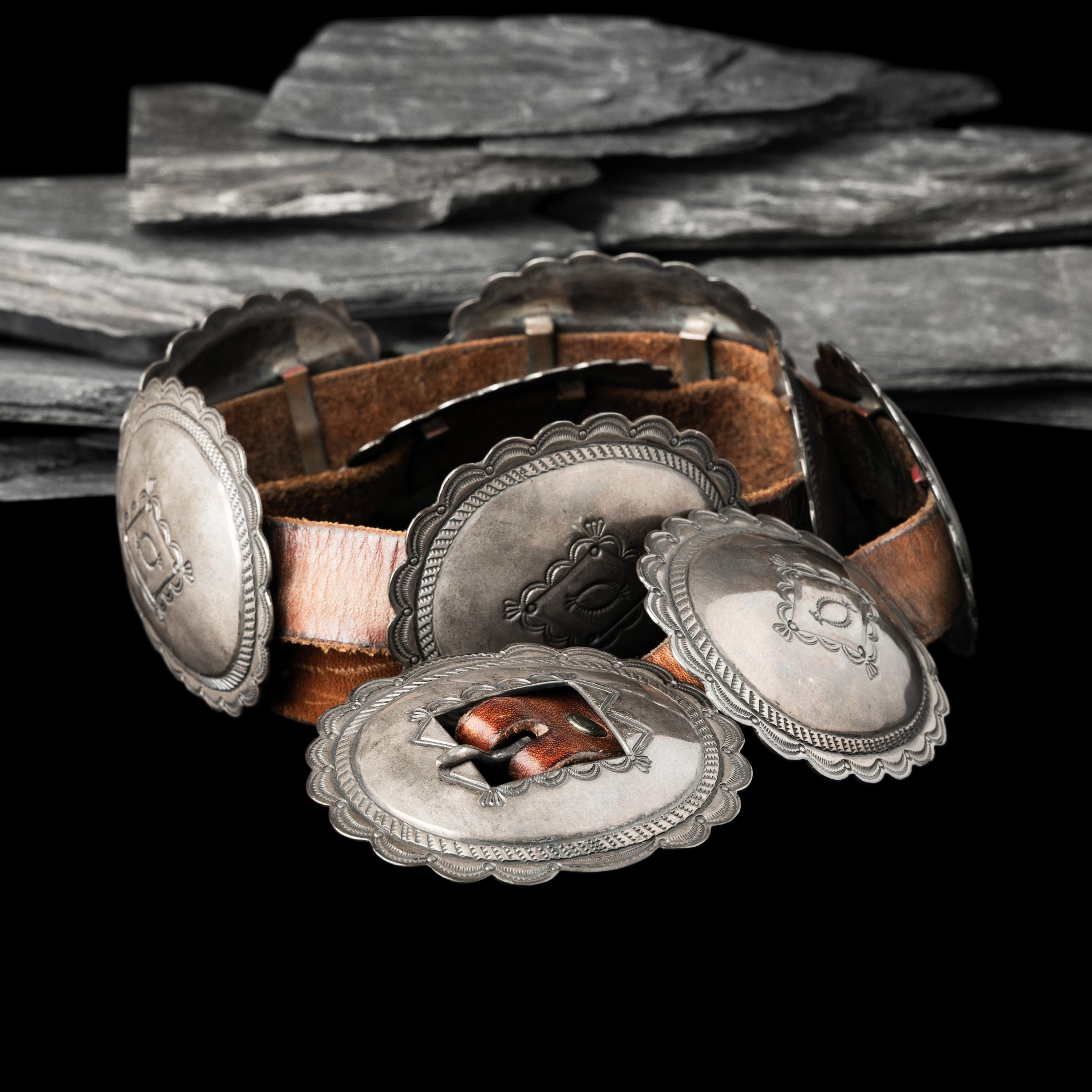 Navajo Silver Concha Belt