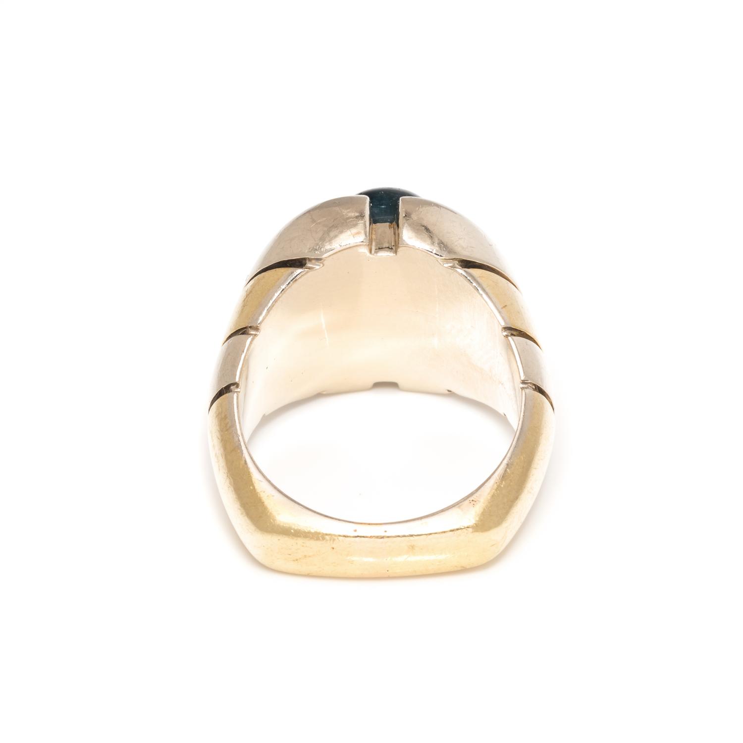 BICOLOR GOLD AND CAT'S EYE TOURMALINE RING