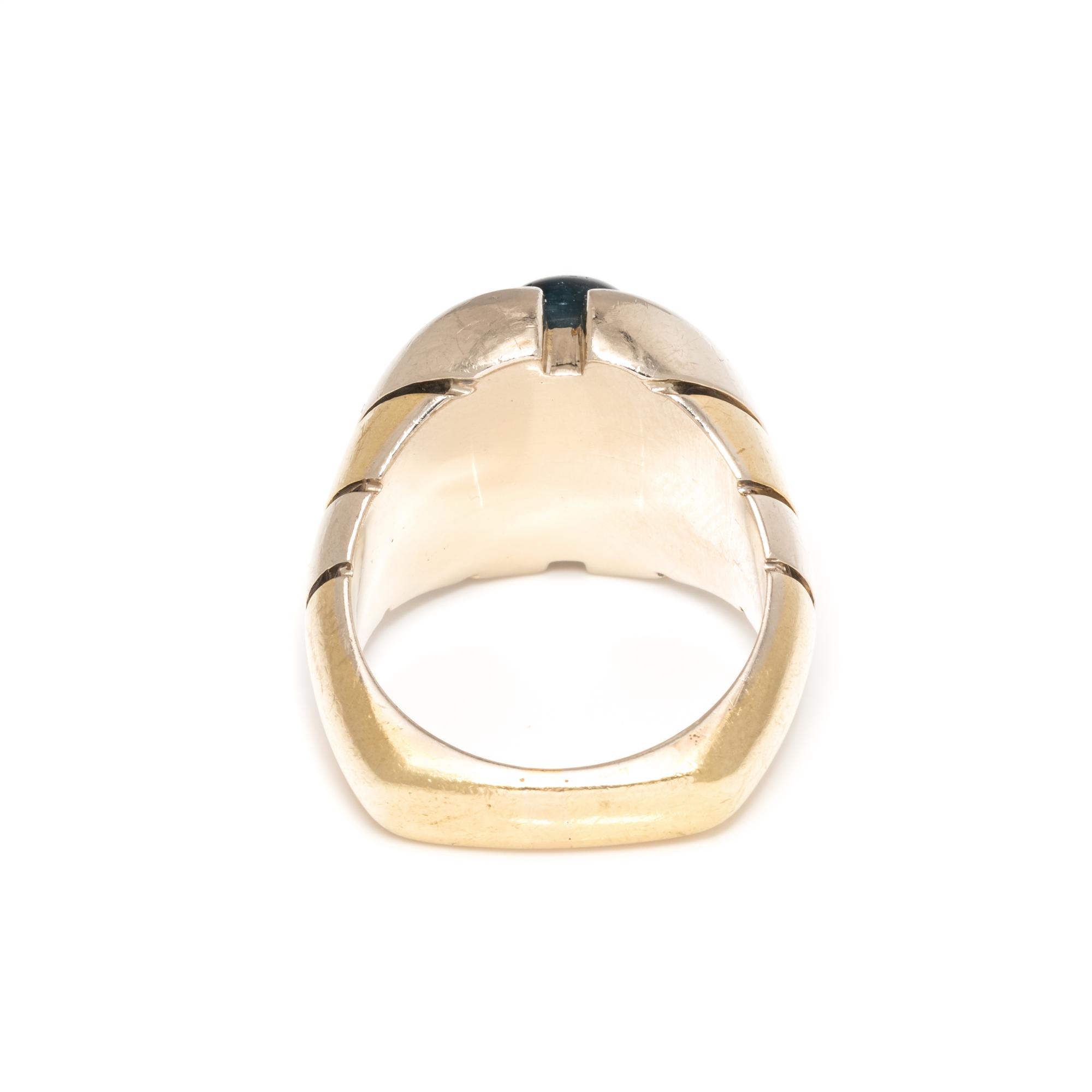 BICOLOR GOLD AND CAT'S EYE TOURMALINE RING