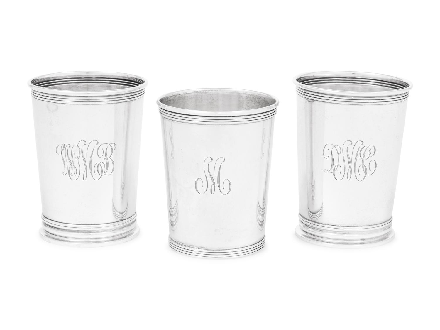 Three American Silver Julep Cups