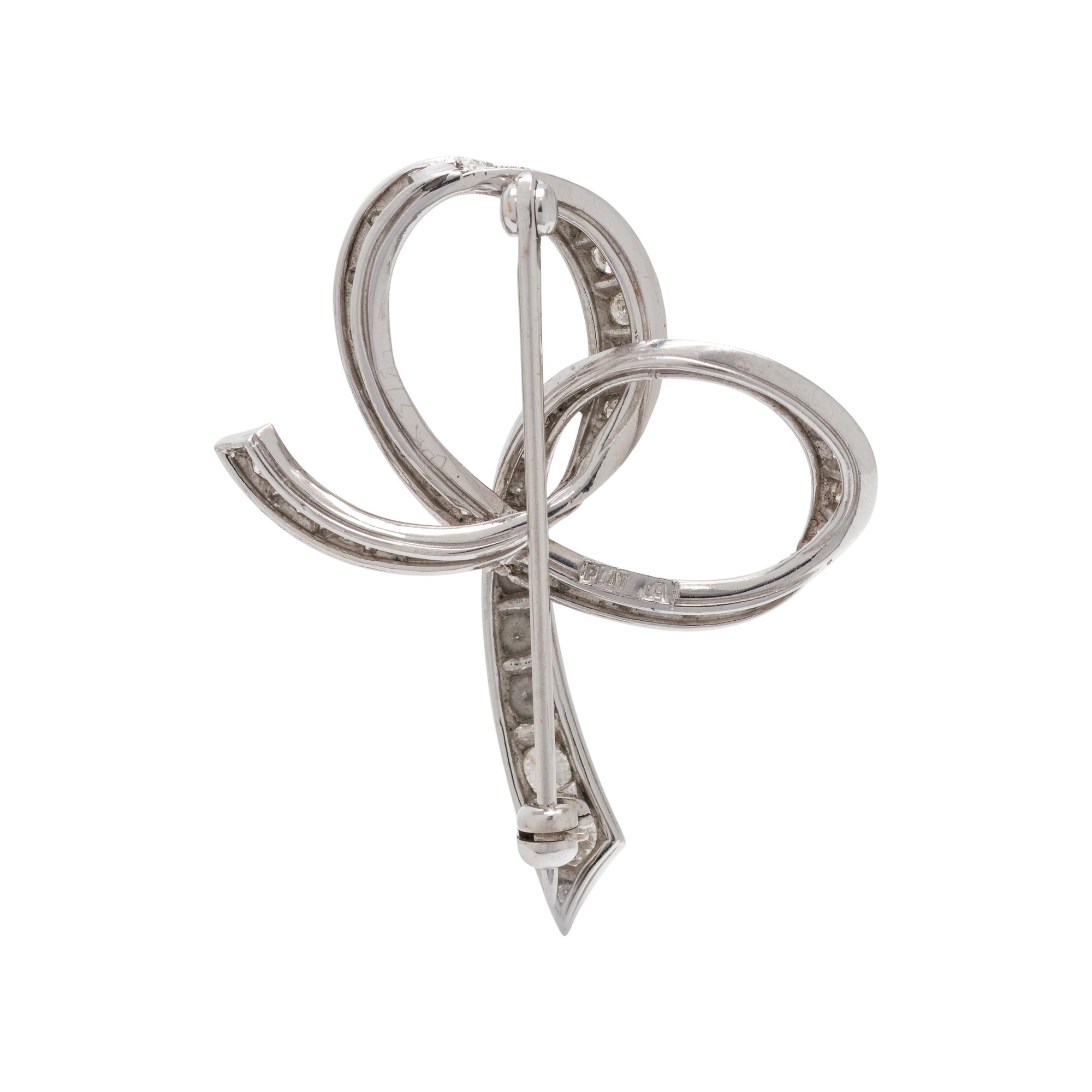 DIAMOND BOW BROOCH