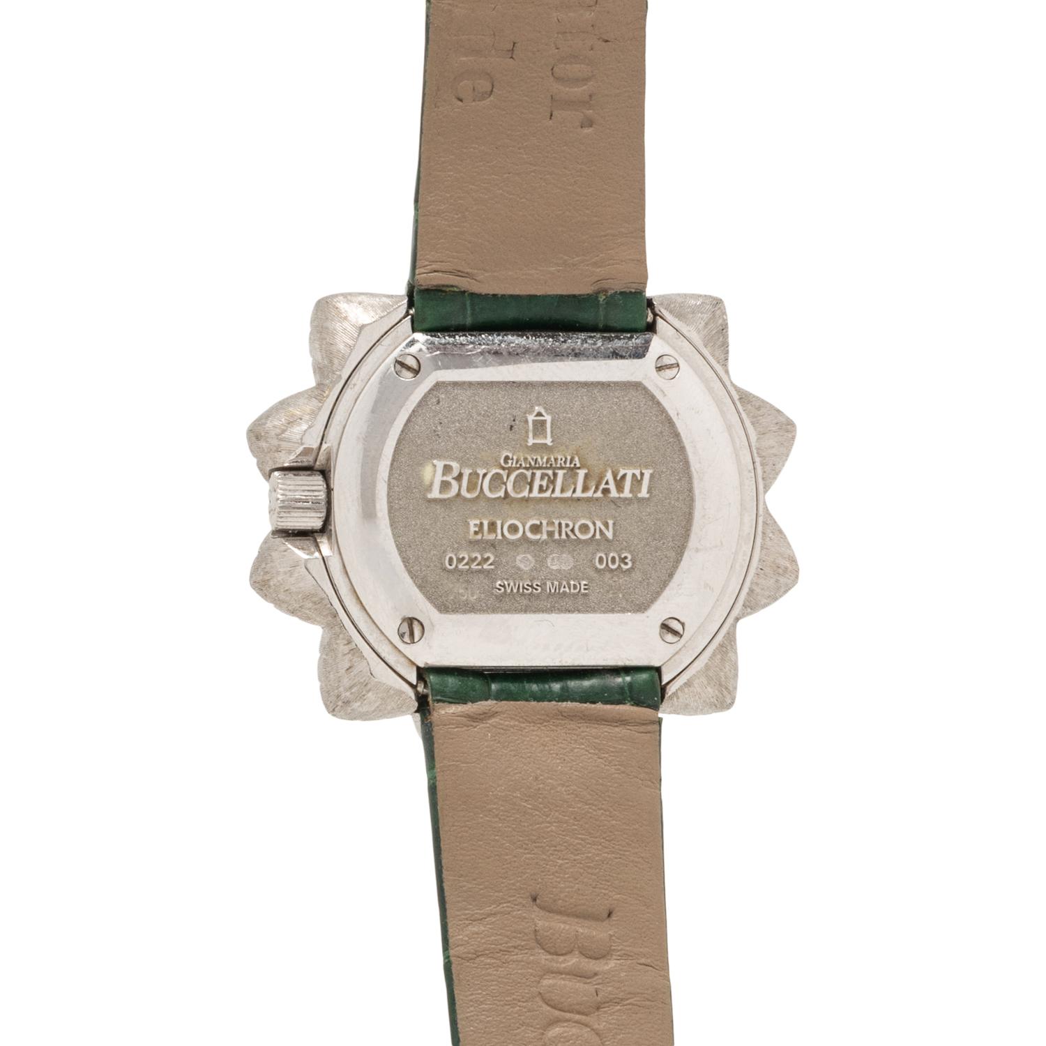 BUCCELLATI, WHITE GOLD AND TSAVORITE GARNET 'ELIOCHRON' WATCH