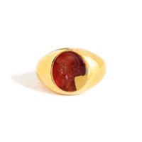A Roman Carnelian Ring Stone with a Gryllos (Composite Figure) — Set in a solid gold ring