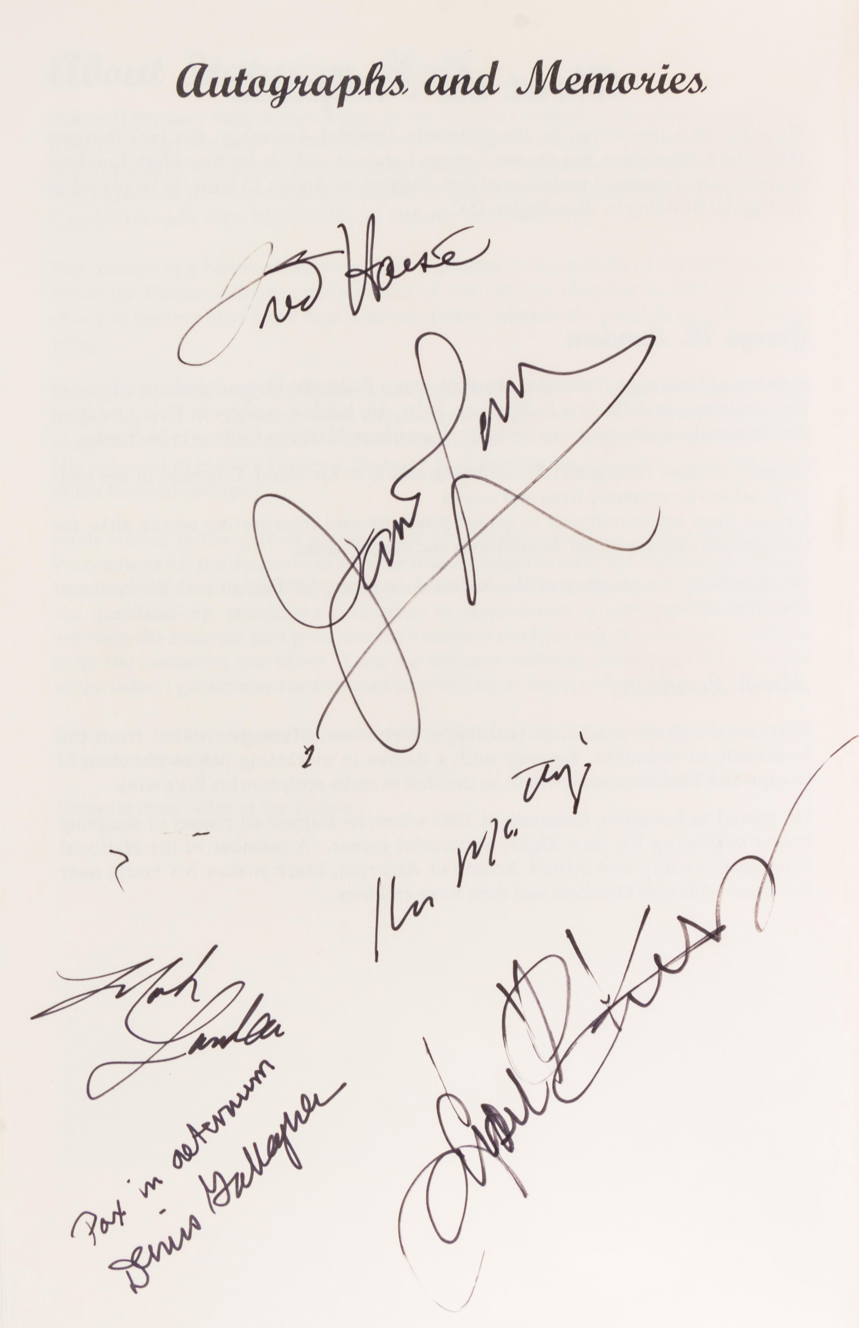 (SWIGERT, JACK) APOLLO 13. Autographed document signed by the crew of the Apollo 13 mission, Fred haise, James Lovell, & Ken Mattingly.