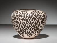 Black-on-White Pottery Jar