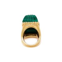 R. STONE, YELLOW GOLD, DIAMOND AND MALACHITE RING