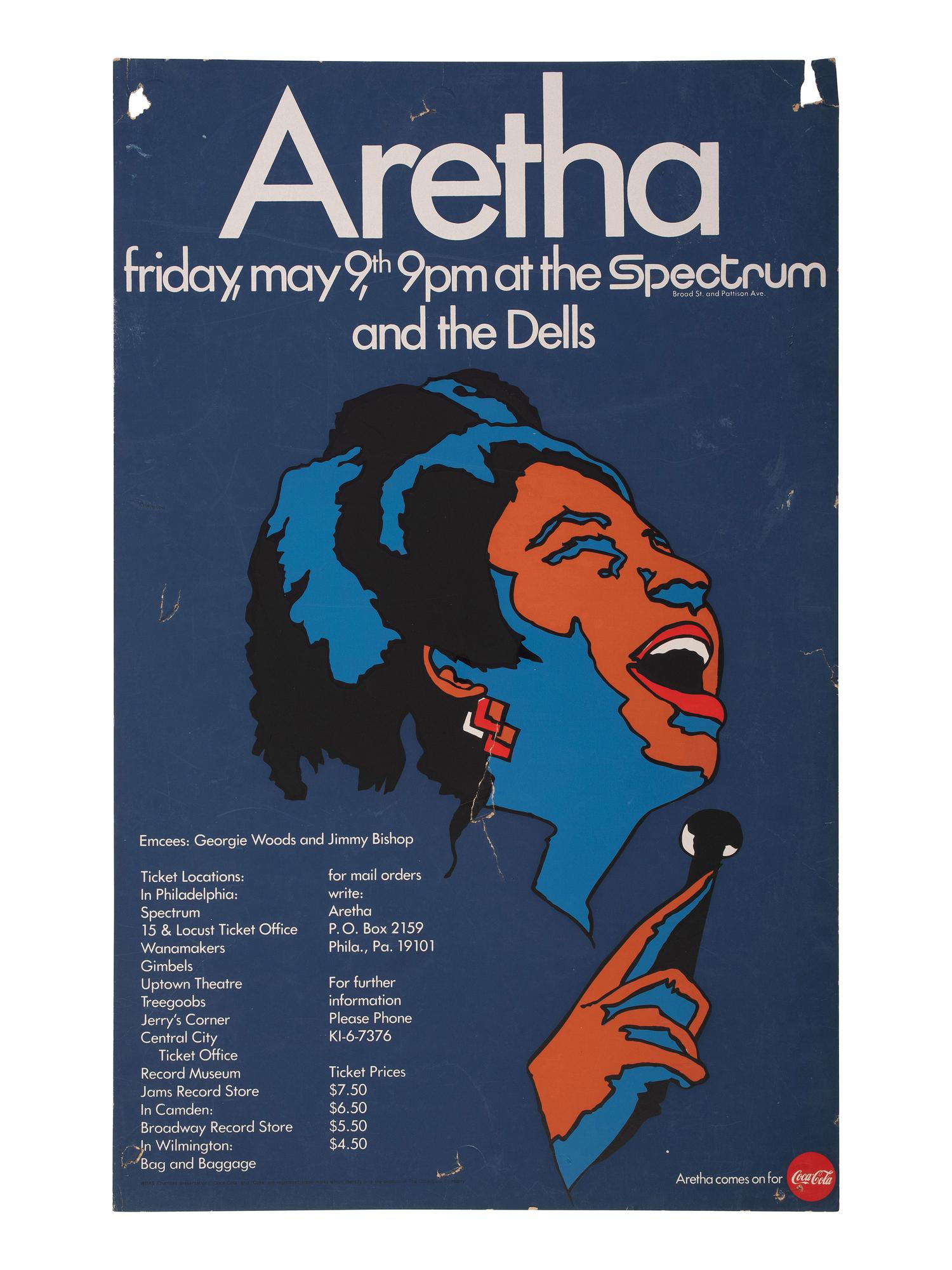 [MUSIC]. 3 posters promoting female musicians of the 20th-21st centuries, incl. Aretha Franklin and Erykah Badu.