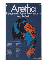 [MUSIC]. 3 posters promoting female musicians of the 20th-21st centuries, incl. Aretha Franklin and Erykah Badu.