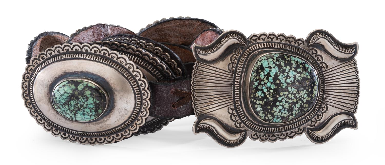 Sterling Silver and Turquoise Concha Belt Lot is located and will ship from Denver, Colorado.
