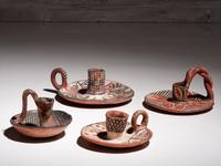 Isleta Polychrome Pottery Chamber Sticks