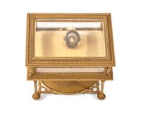 A Mourning Brooch With Hair Of George Washington Mounted In A Gilt Bronze And Glass Vitrine