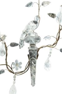 A Pair of Silvered Metal and Rock Crystal Two-Light Sconces in the Style of Maison Baguès