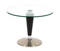 A Contemporary Glass Top Steel Coffee Table Height 20 1/4 x diameter 27 1/2 inches. — 20TH CENTURY