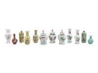 12 Chinese Miniature Porcelain Vases