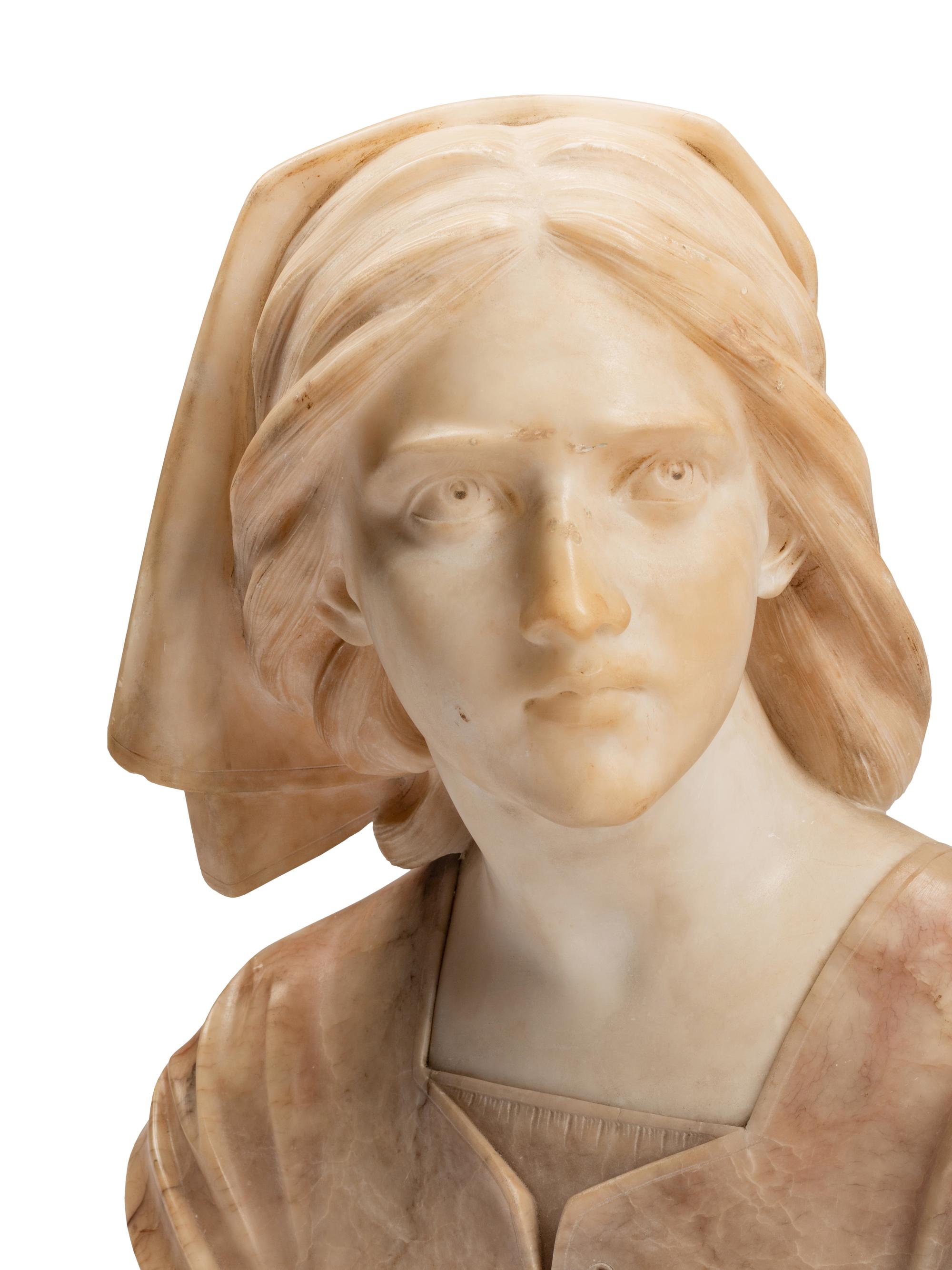 An Italian Carved Alabaster Bust