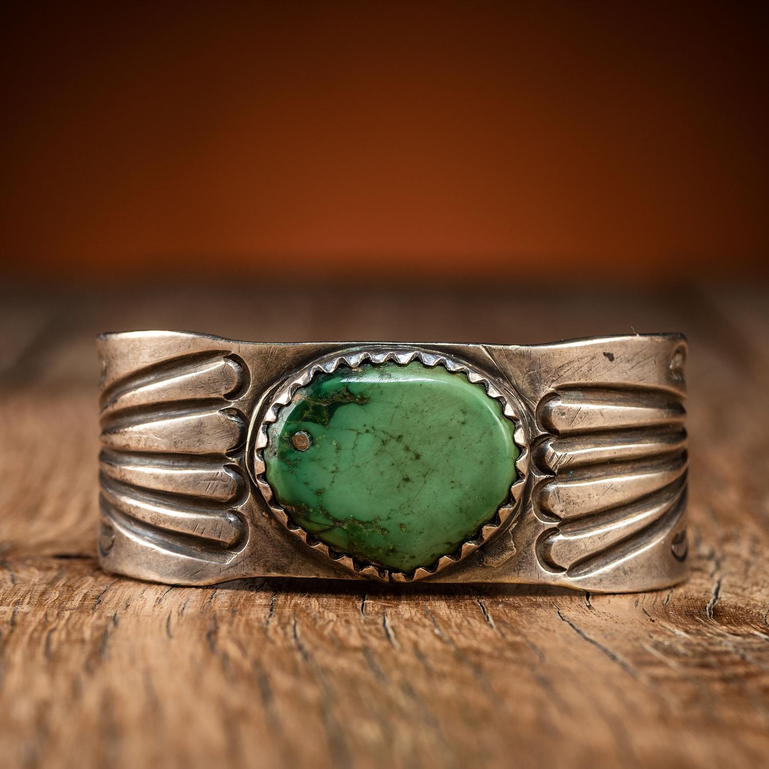 Navajo Silver and Turquoise Cuff Bracelet