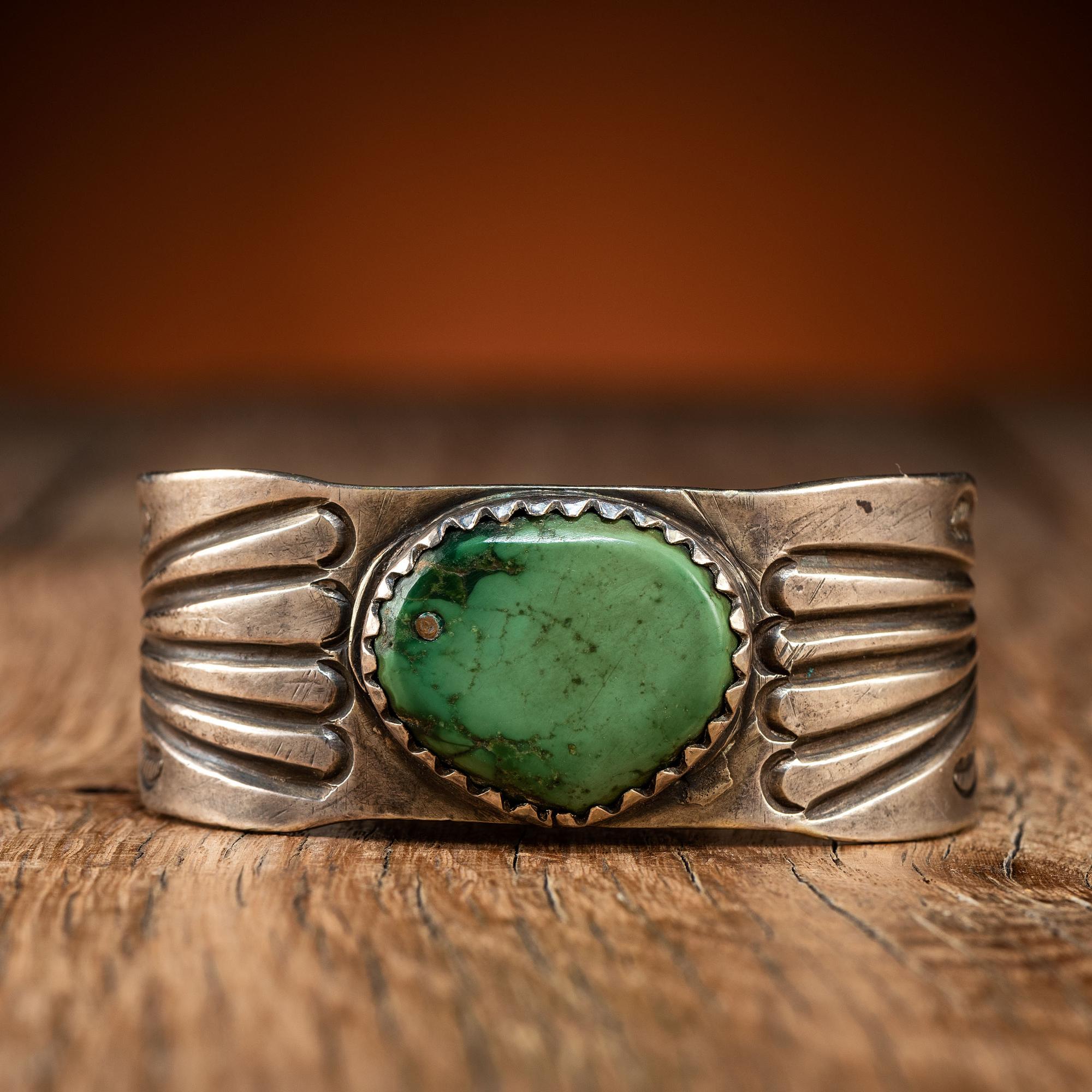 Navajo Silver and Turquoise Cuff Bracelet
