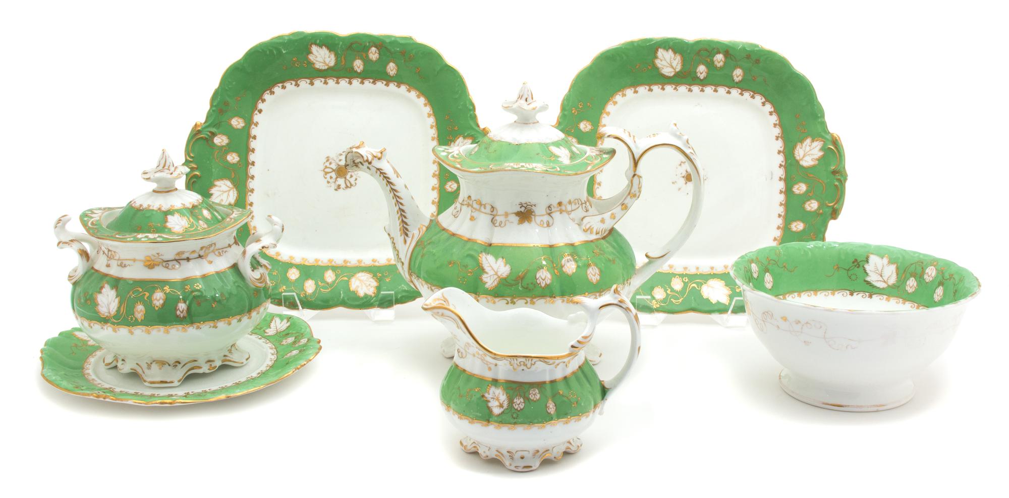 A Seven-Piece English Porcelain Tea Set — 19TH CENTURY